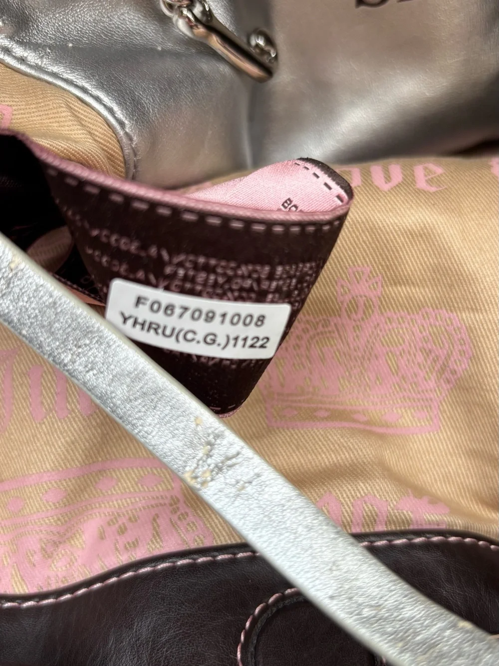 Y2K (2008 ) RARE Juicy Couture Pink and Brown Tote Bag